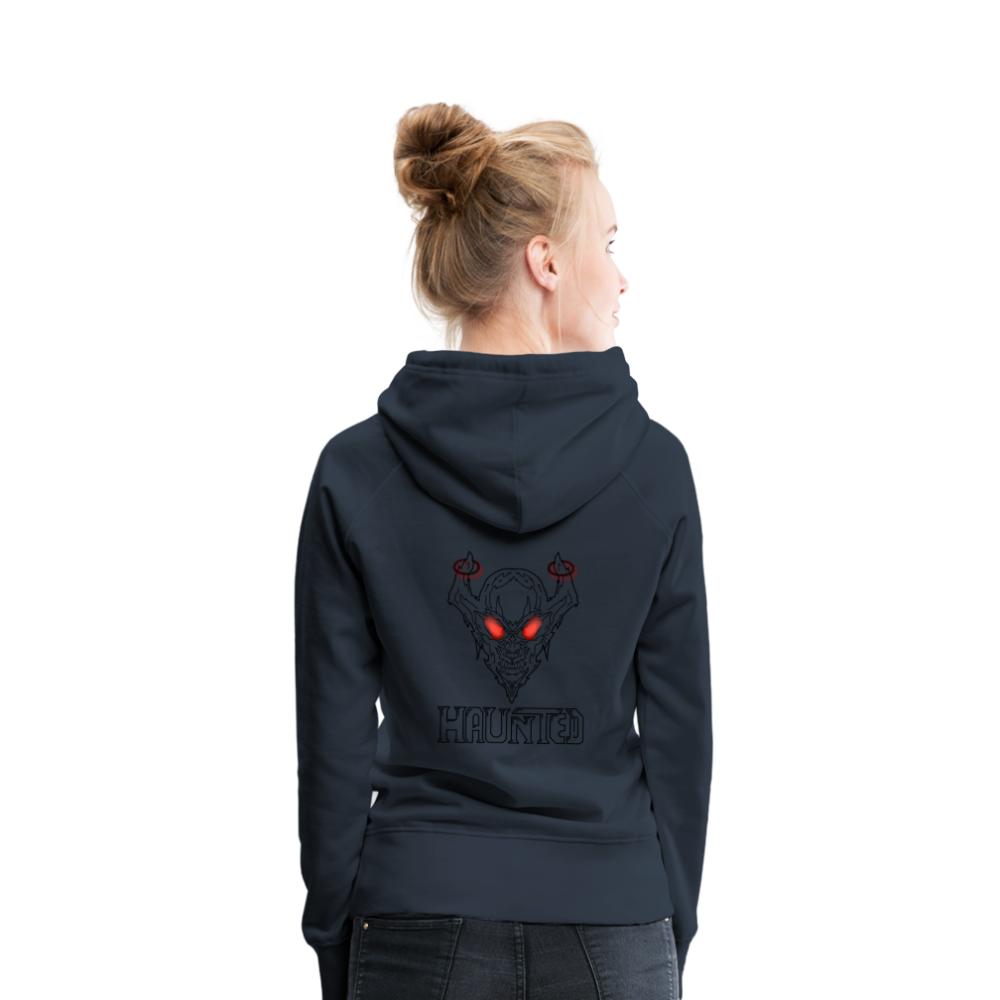 Women Hoodie Deamon White - Navy
