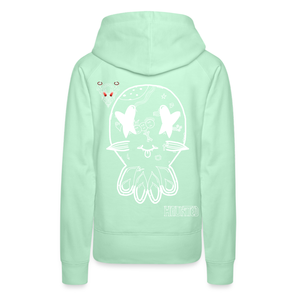 Woman Hoodie Ghost Doodle Light - helles Mintgrün