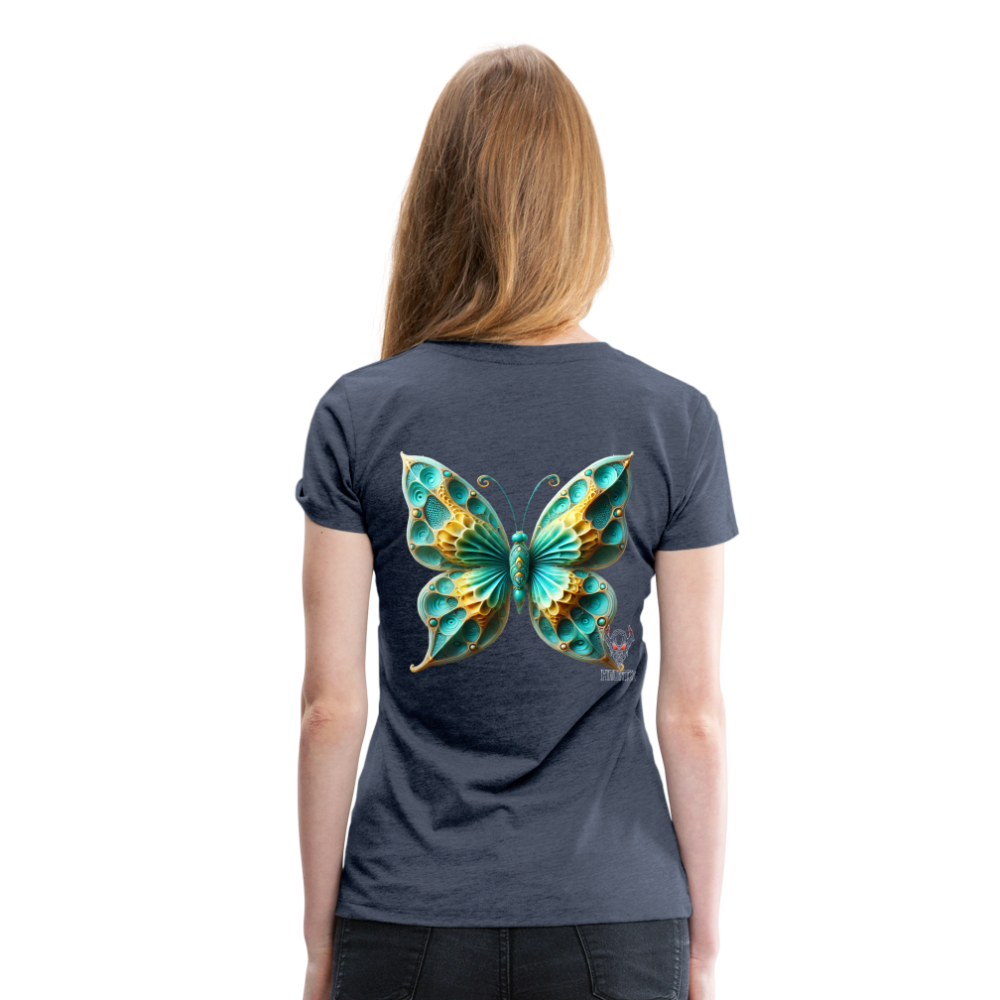 Woman T-Shirt Aqua Wing Symphony - Blau meliert