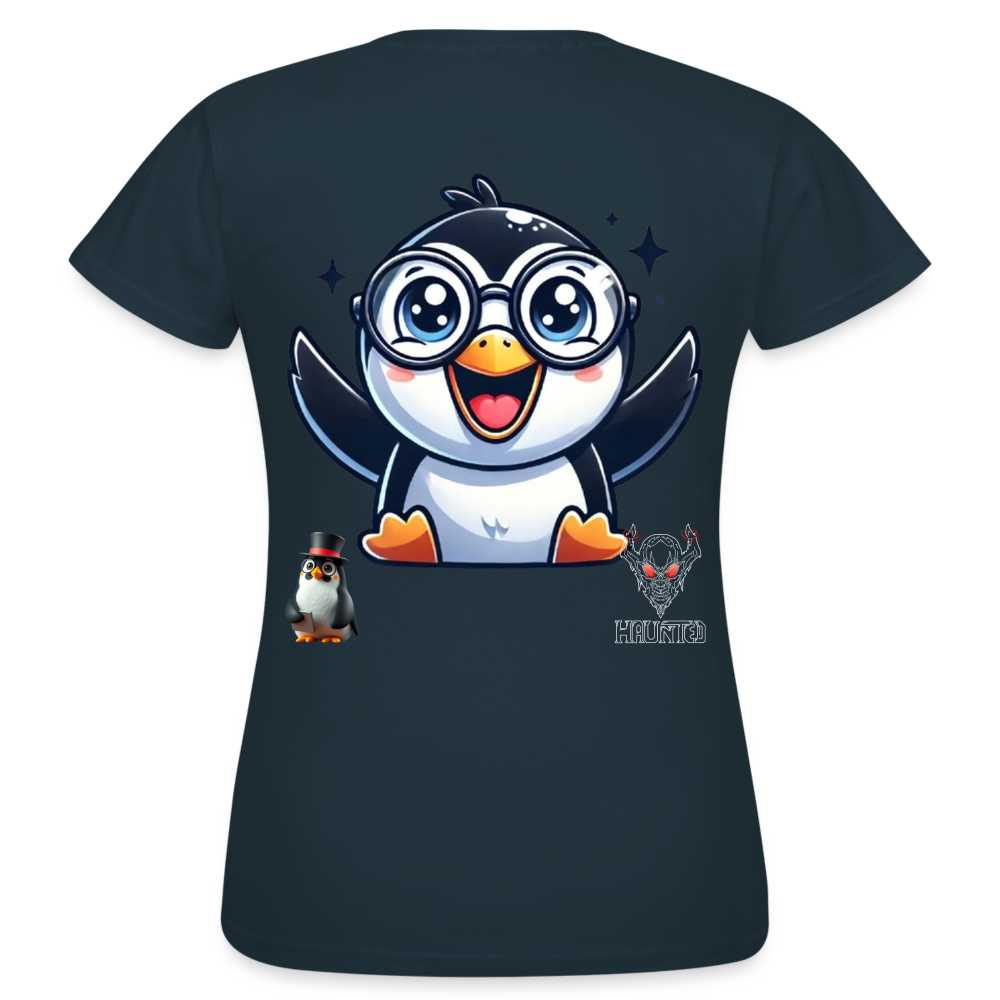 Women T-Shirt KasPenguin Happy - Navy
