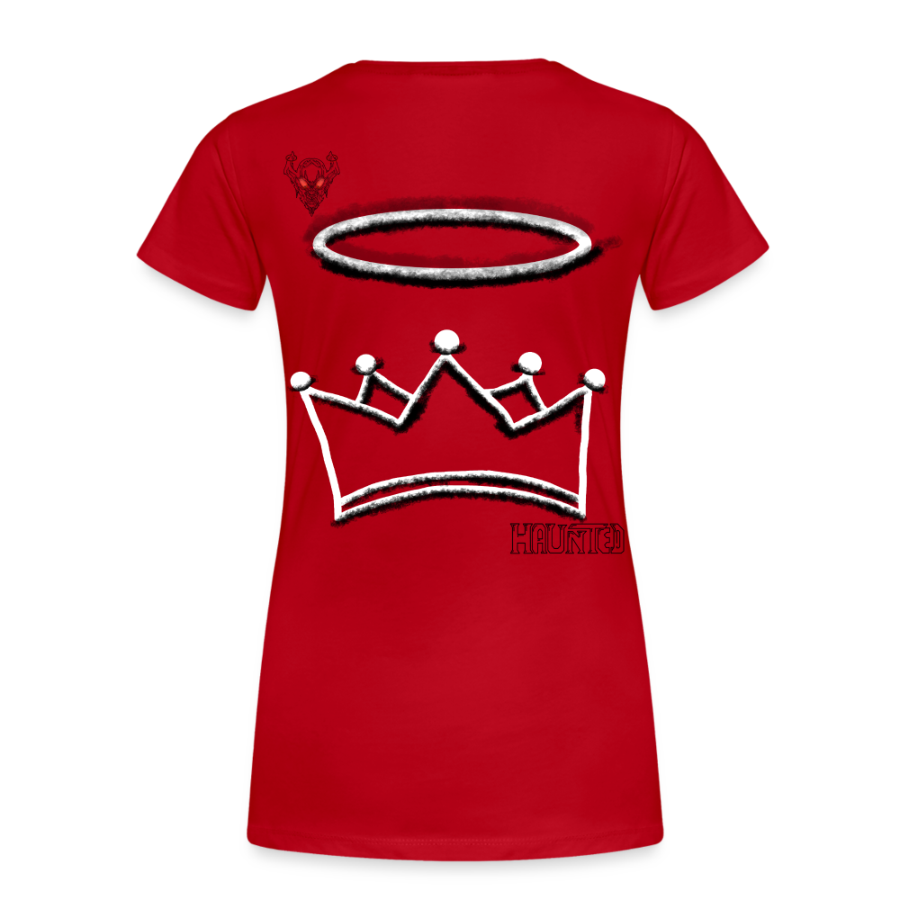 Woman T-Shirt Crown and Ring Dark - Rot