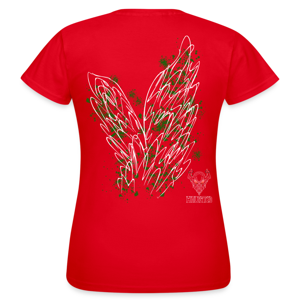 Women T-Shirt Dark Green Wings - Rot