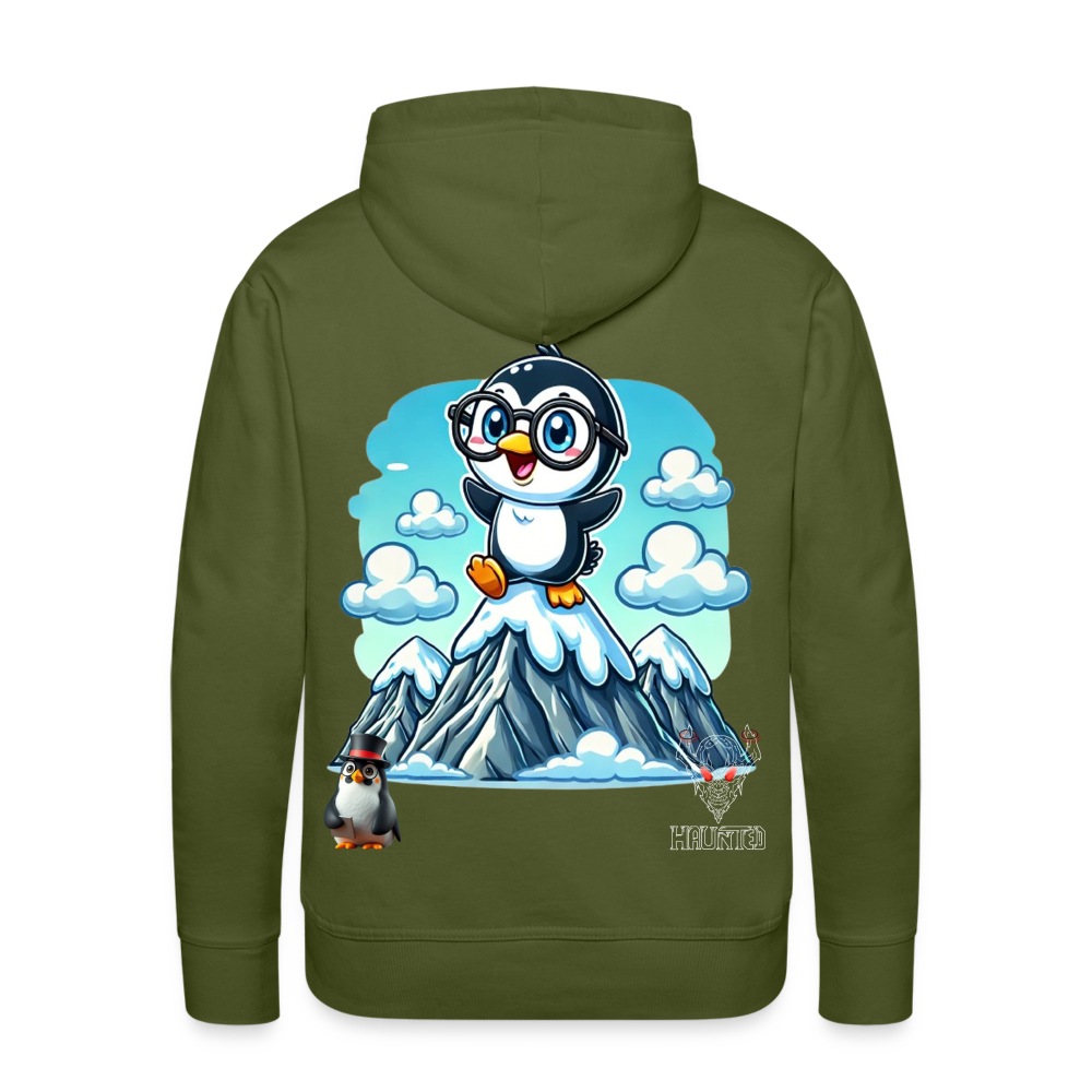 Men Hoodie KasPenguin on Top - Olivgrün