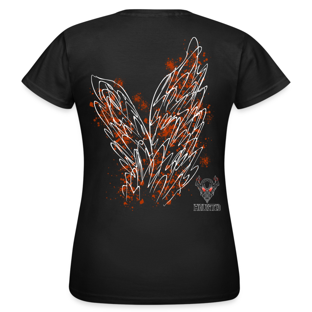Women T-Shirt Orange Wings - Schwarz