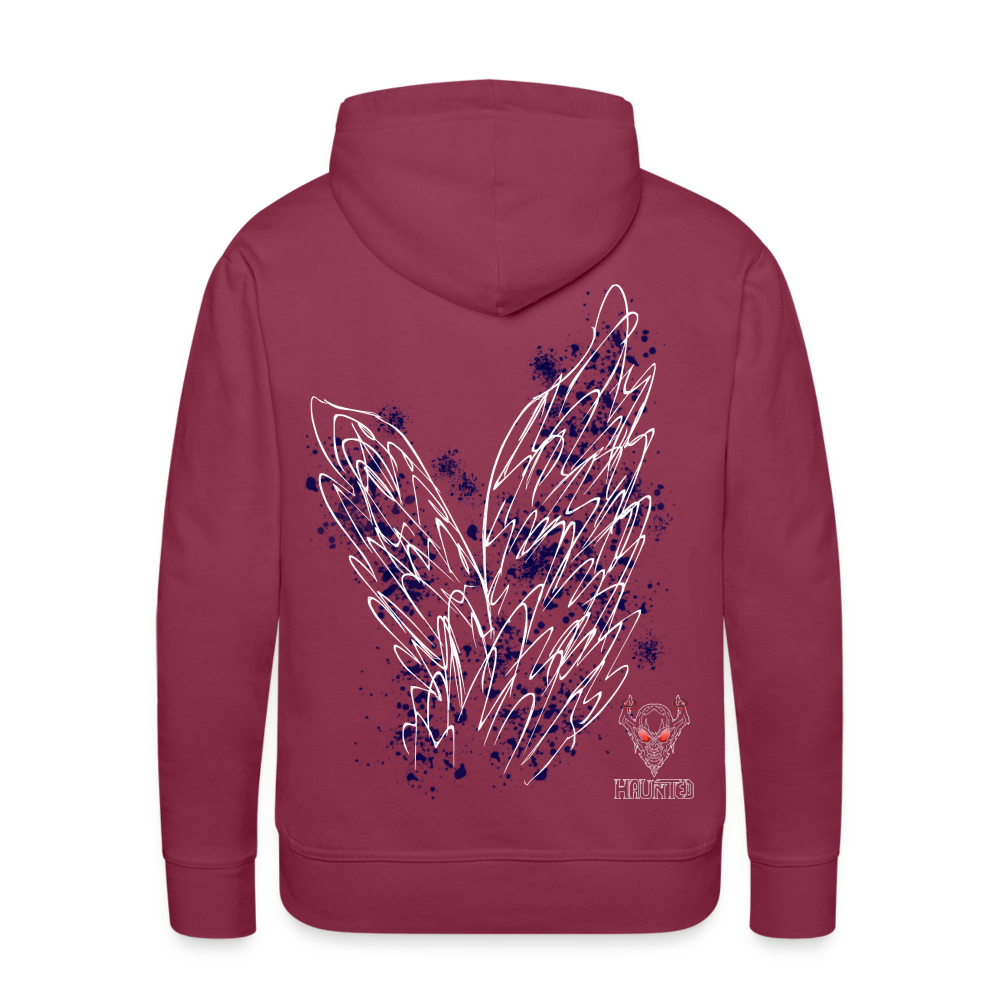 Men Hoodie Dark Blue Wings - Bordeaux