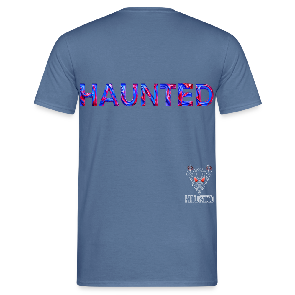Men T-Shirt Cosmic Flame Surge - Taubenblau