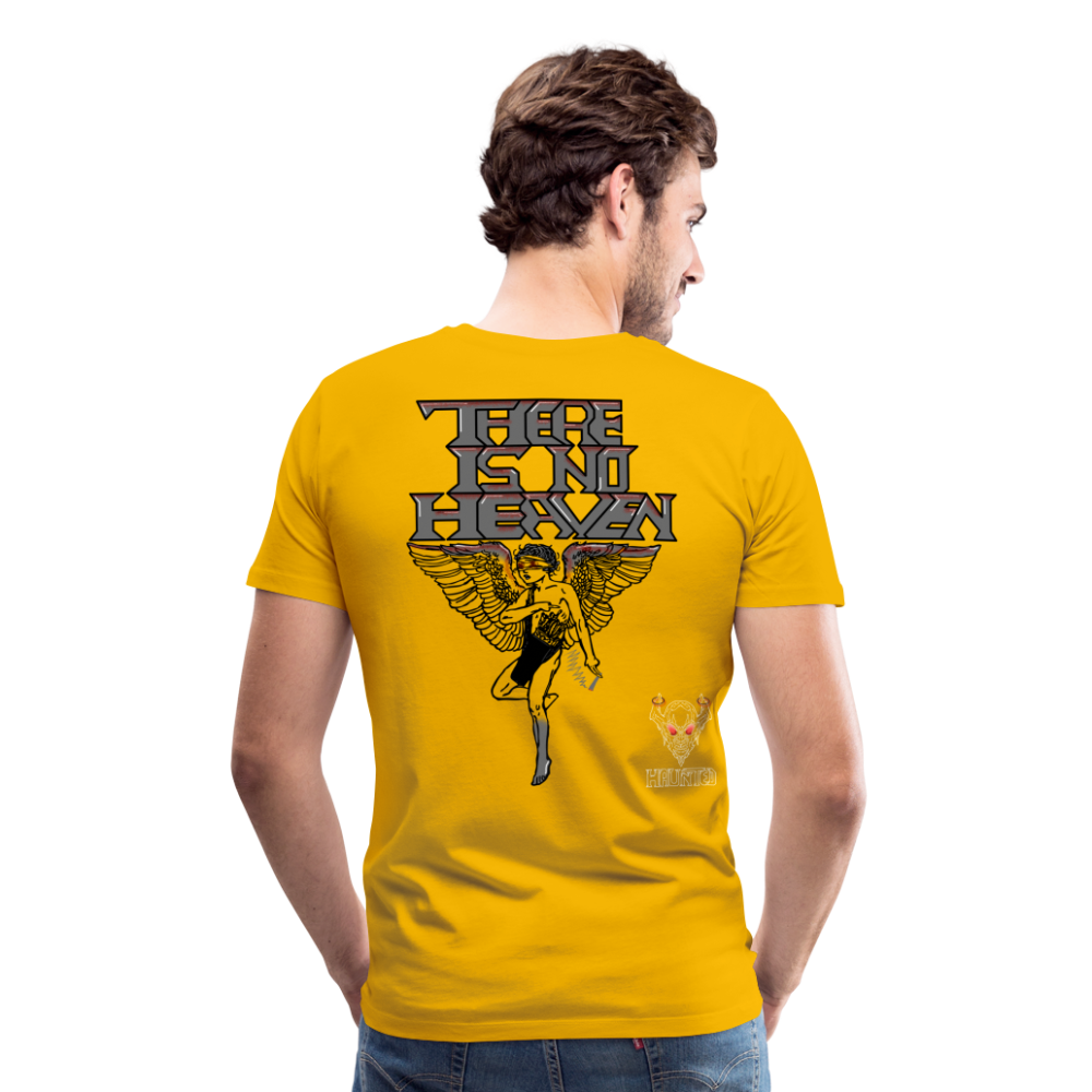 Men T-Shirt There Is No Heaven bloody - Sonnengelb