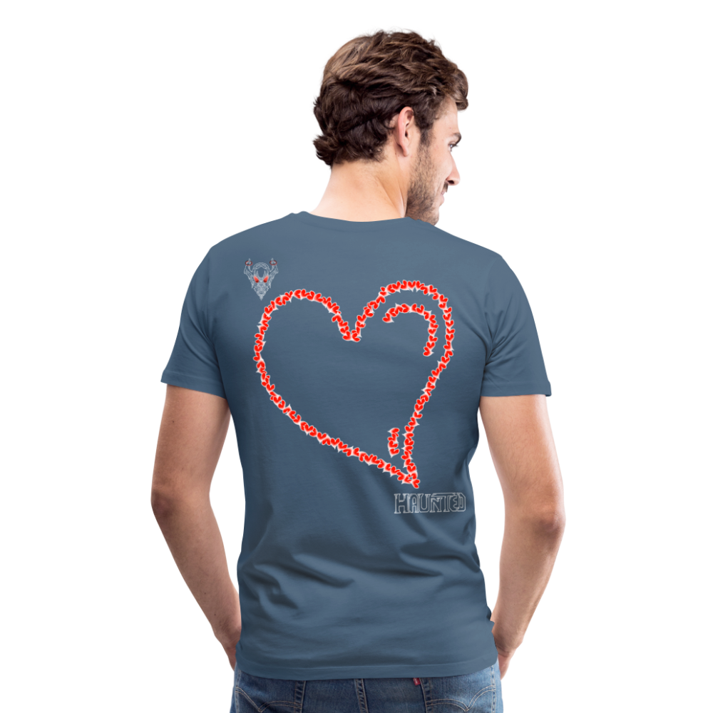 Man T-Shirt Hearts Light - Blaugrau