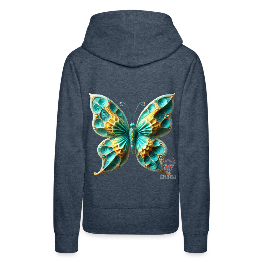 Woman Hoodie Aqua Wing Symphony - Jeansblau