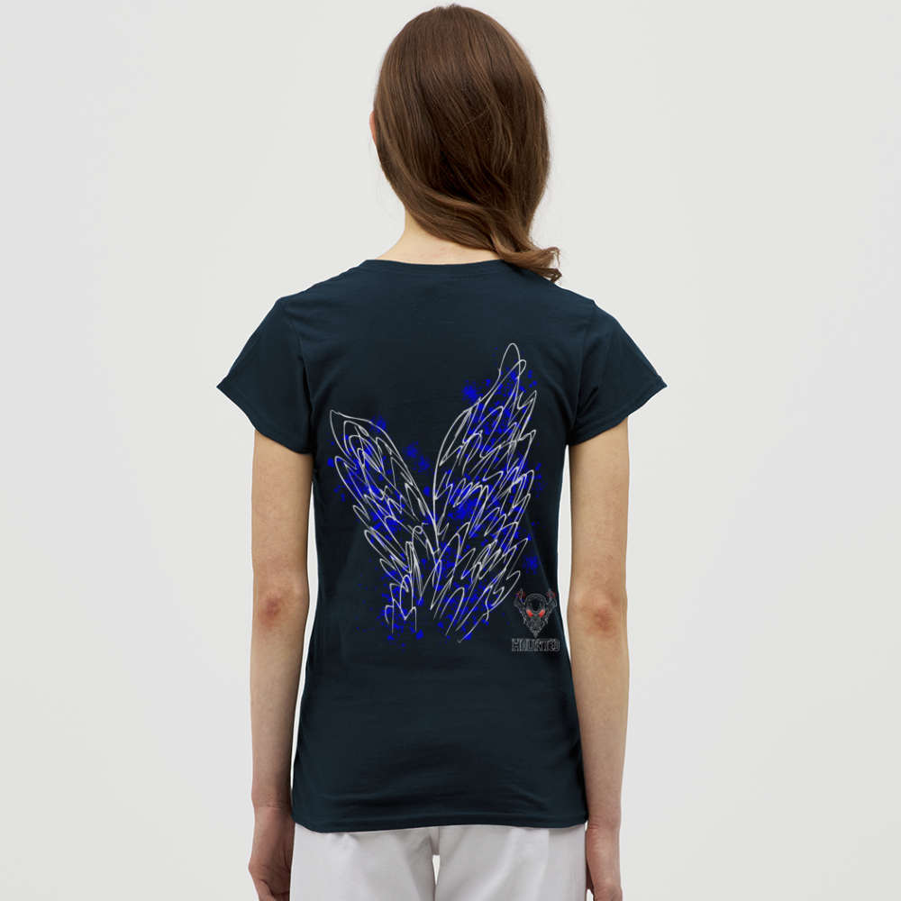 Women T-Shirt Blue Wings - Navy