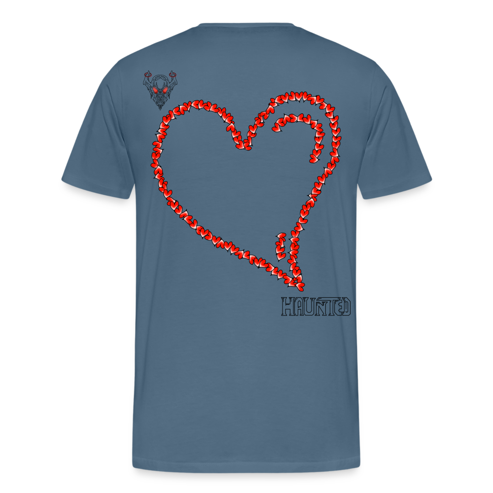 Man T-Shirt Hearts Dark - Blaugrau