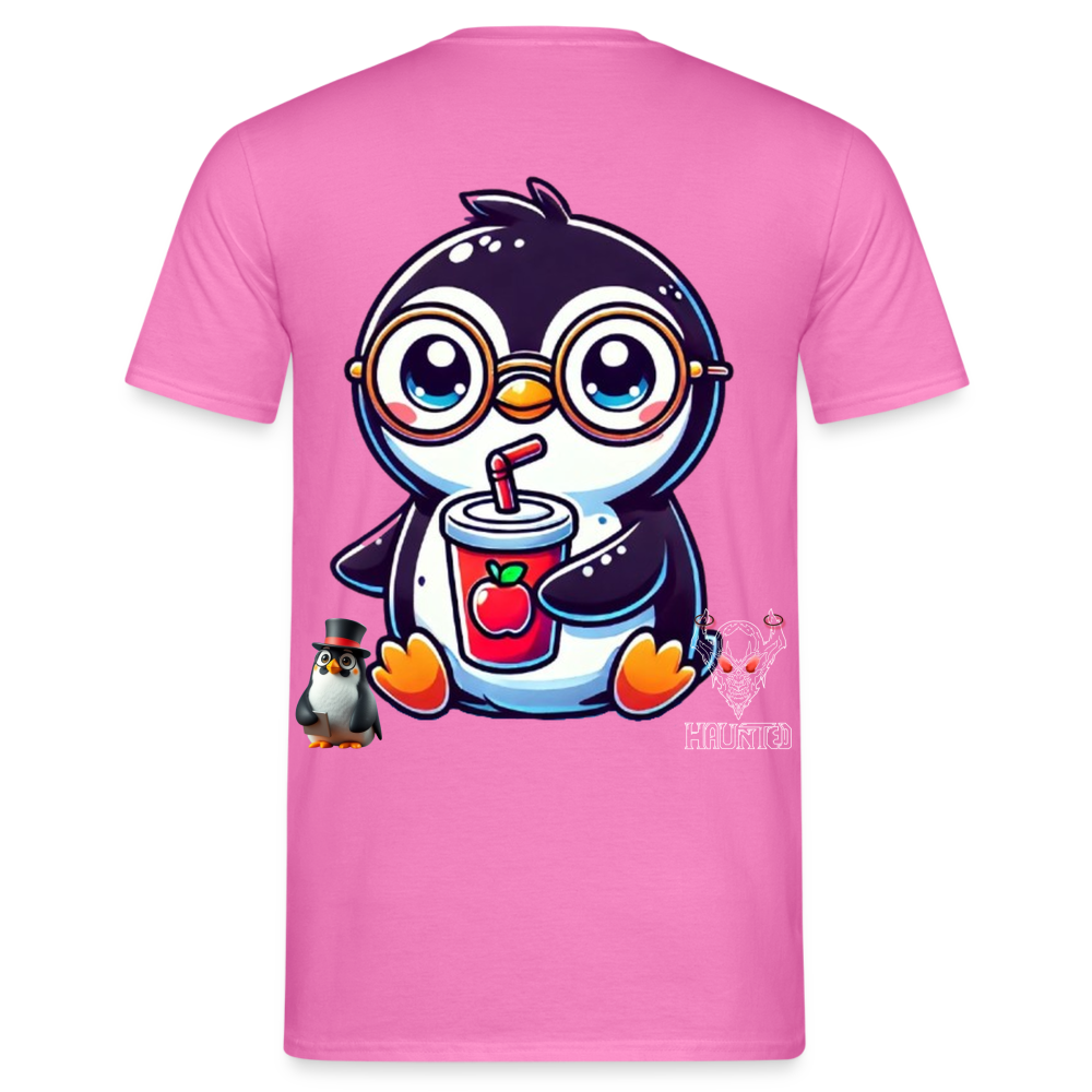 Men T-Shirt KasPenguin with Drink - Pink