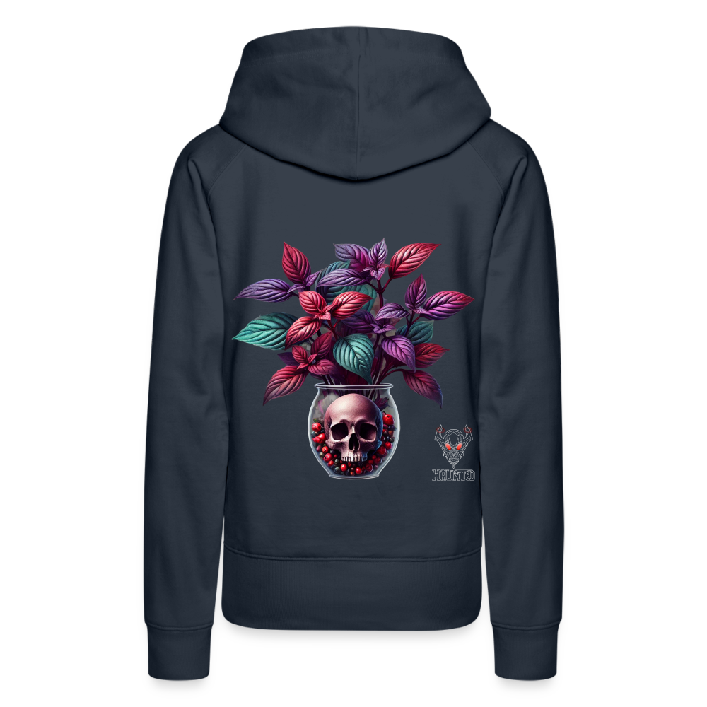 Woman Hoodie Skull Bloom Vase - Navy