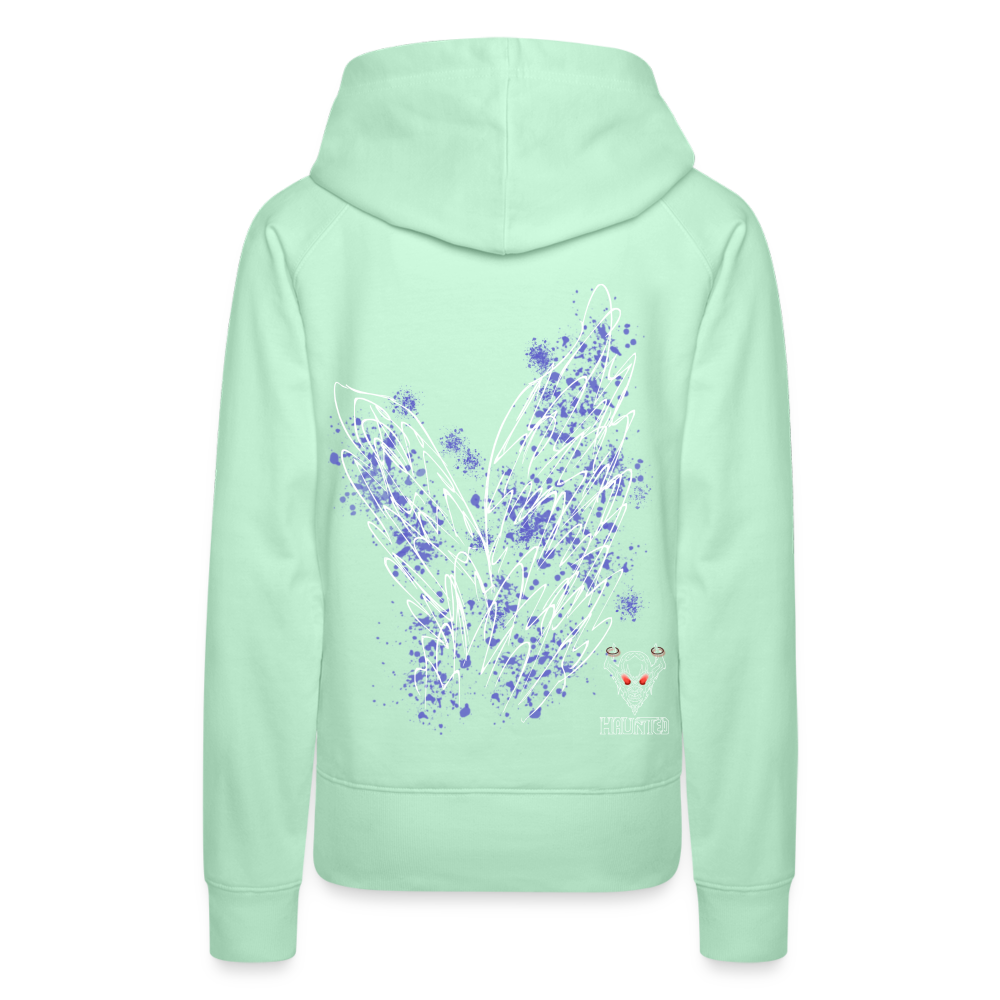 Women Hoodie Light Blue Wings - helles Mintgrün