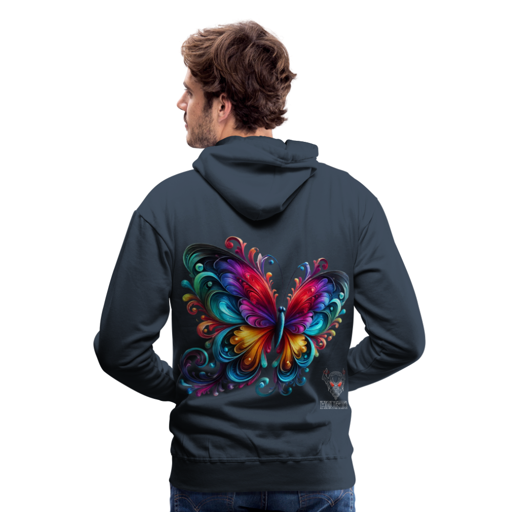 Men Hoodie Radiant Butterfly Art - Navy