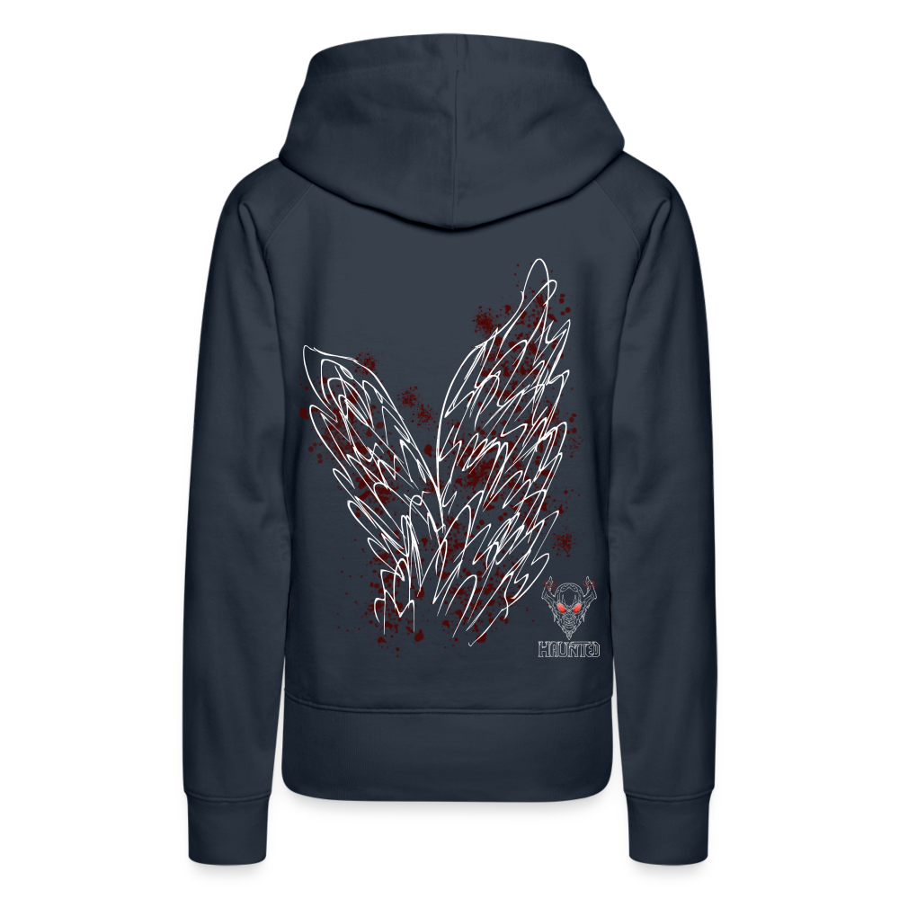 Women Hoodie Dark Red Wings - Navy
