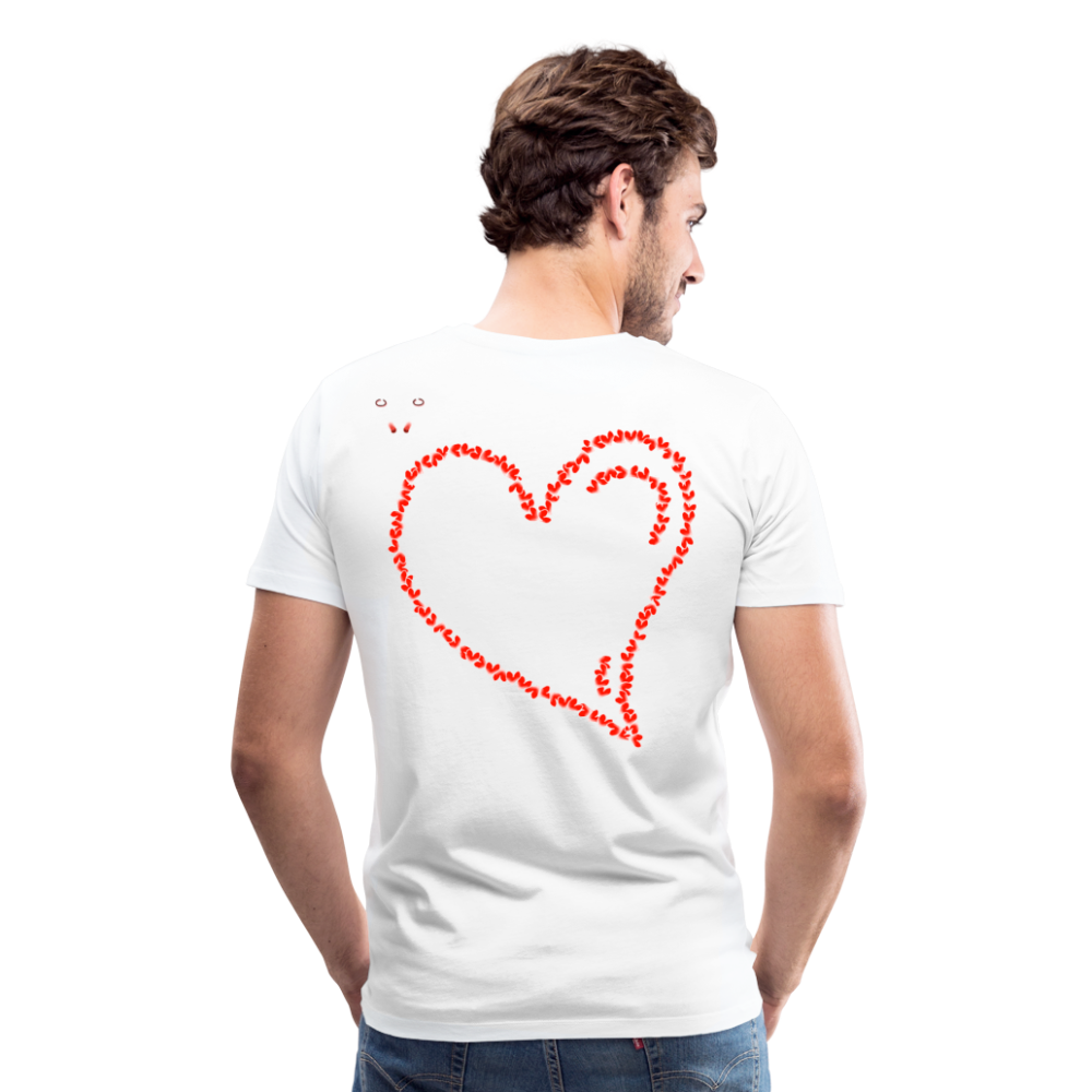Man T-Shirt Hearts Light - Weiß