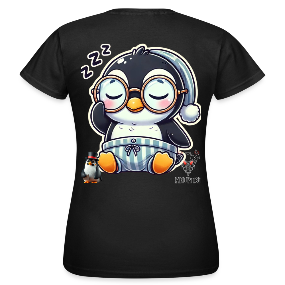 Women T-Shirt Sleepy KasPenguin - Schwarz