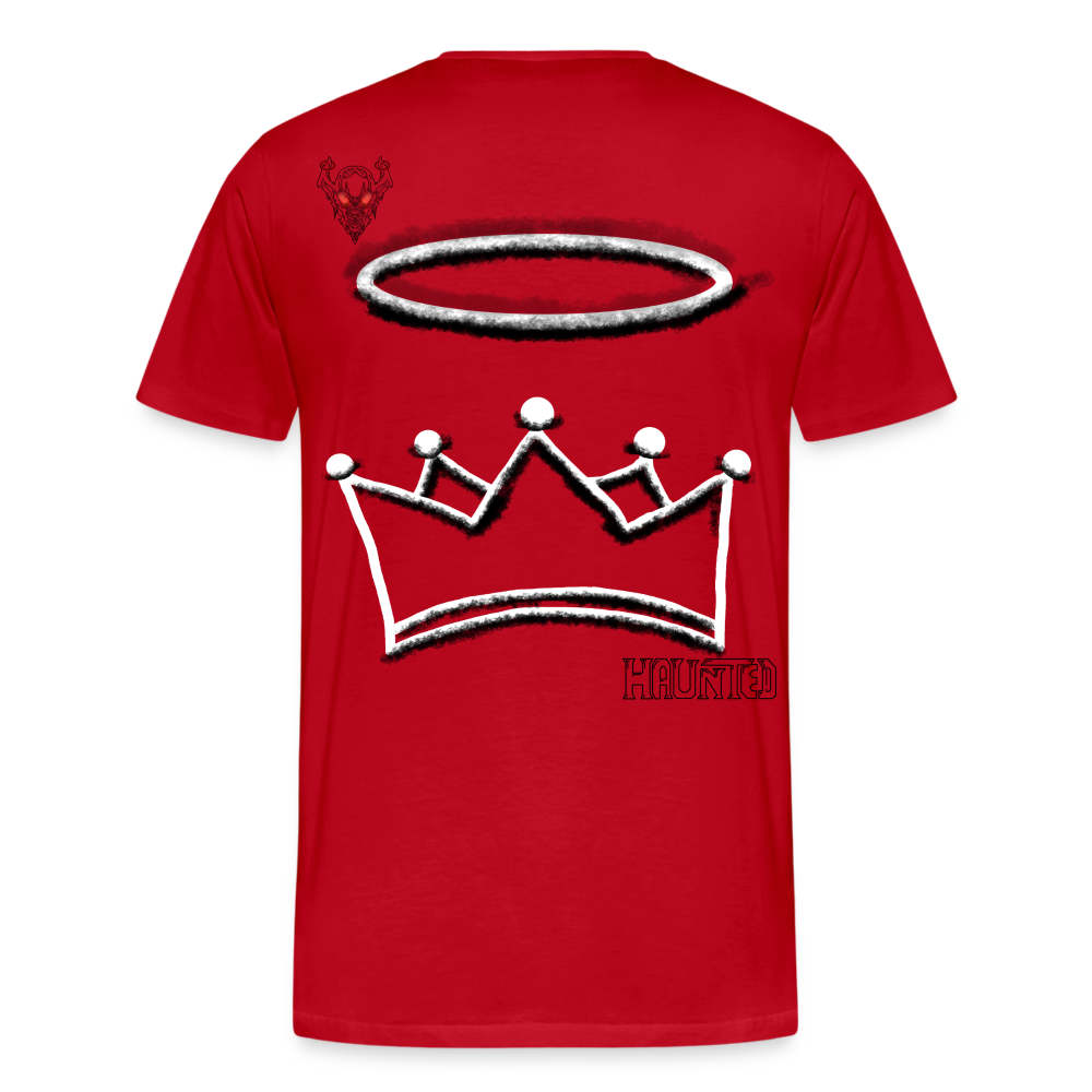 Man T-Shirt Crown and Ring Dark - Rot