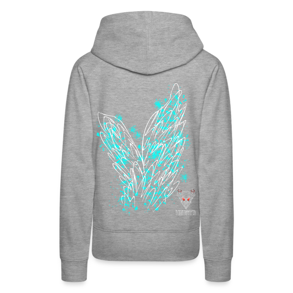 Women Hoodie Aqua Wings - Grau meliert