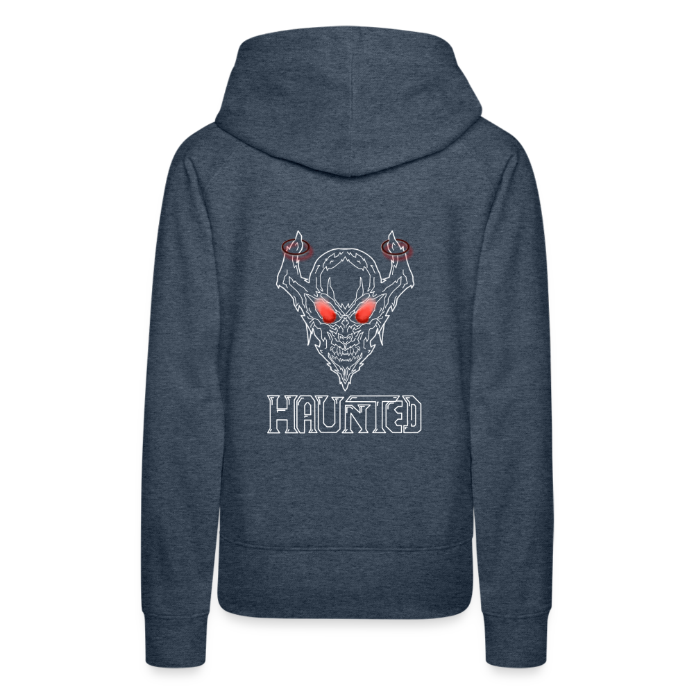 Women Hoodie Deamon White - Jeansblau