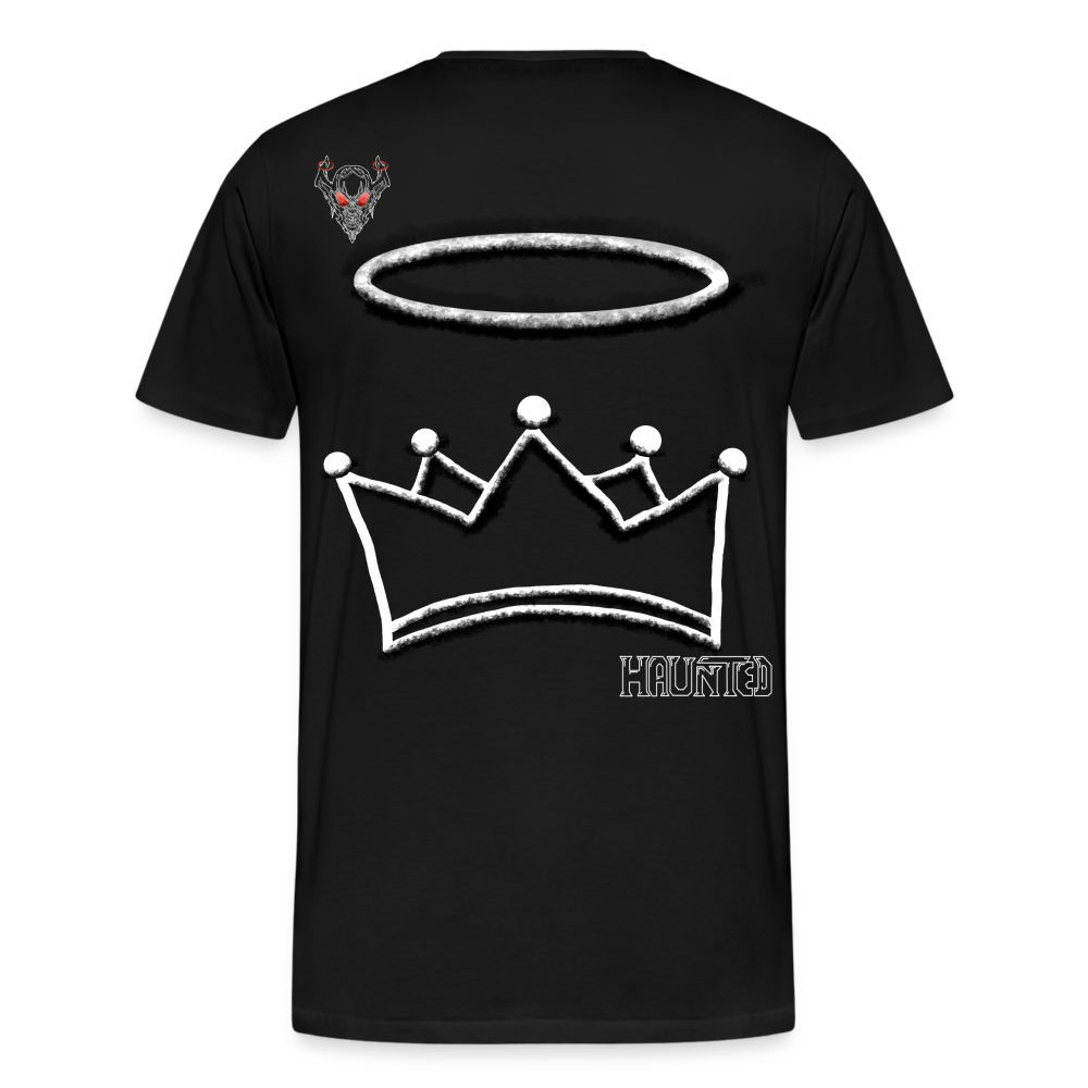Man T-Shirt Crown and Ring Light - Schwarz