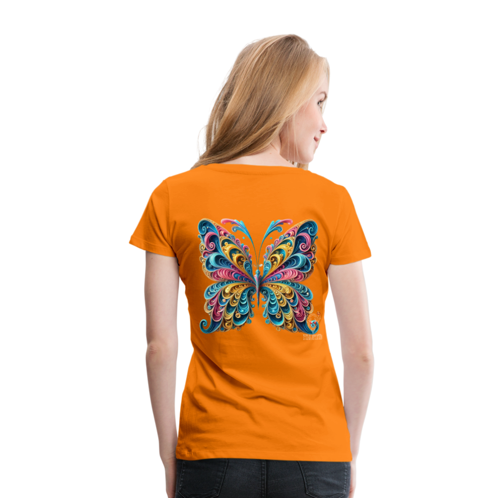 Woman T-Shirt Whimsical Butterfly Harmony - Orange