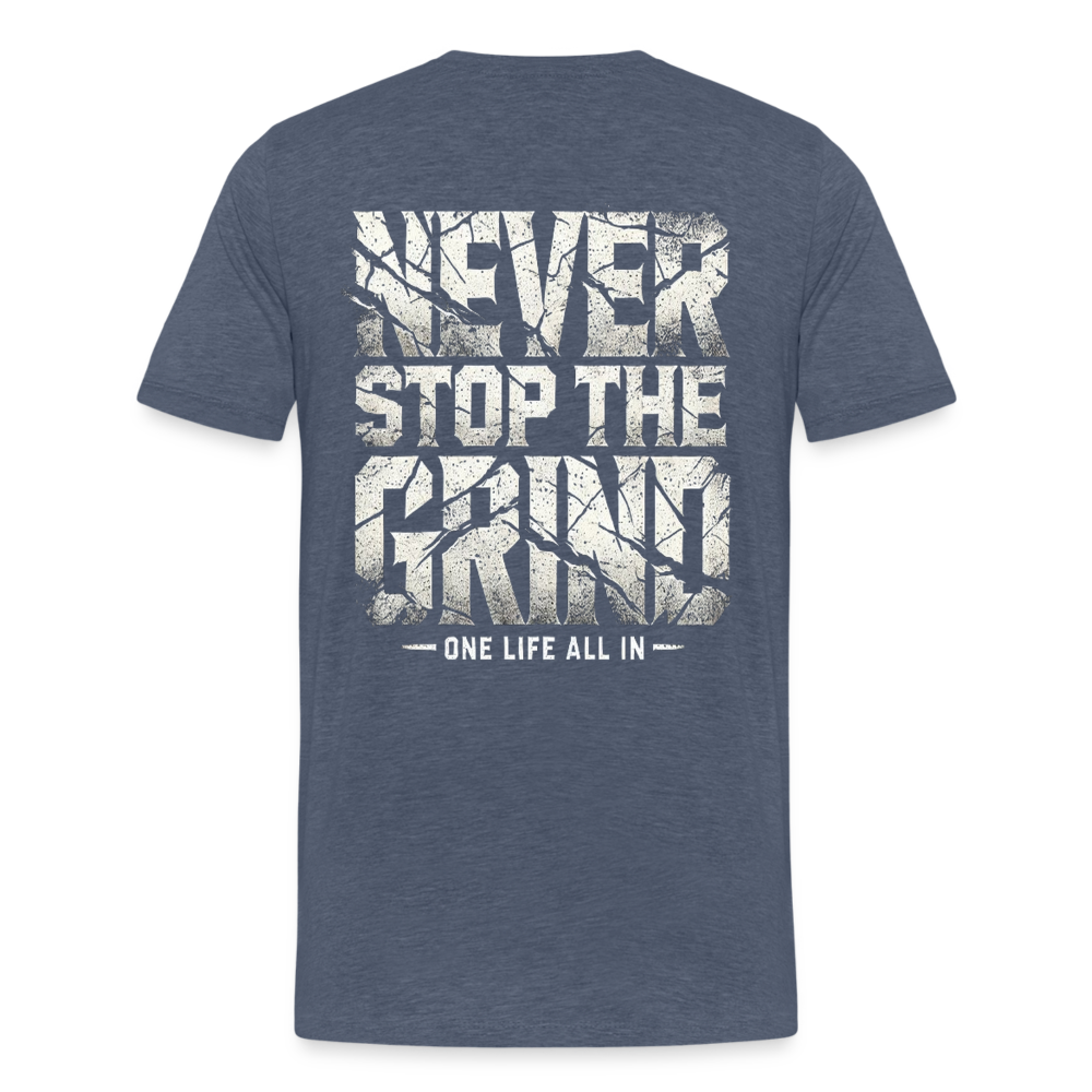 Men T-Shirt Never Stop The Grind - Blau meliert