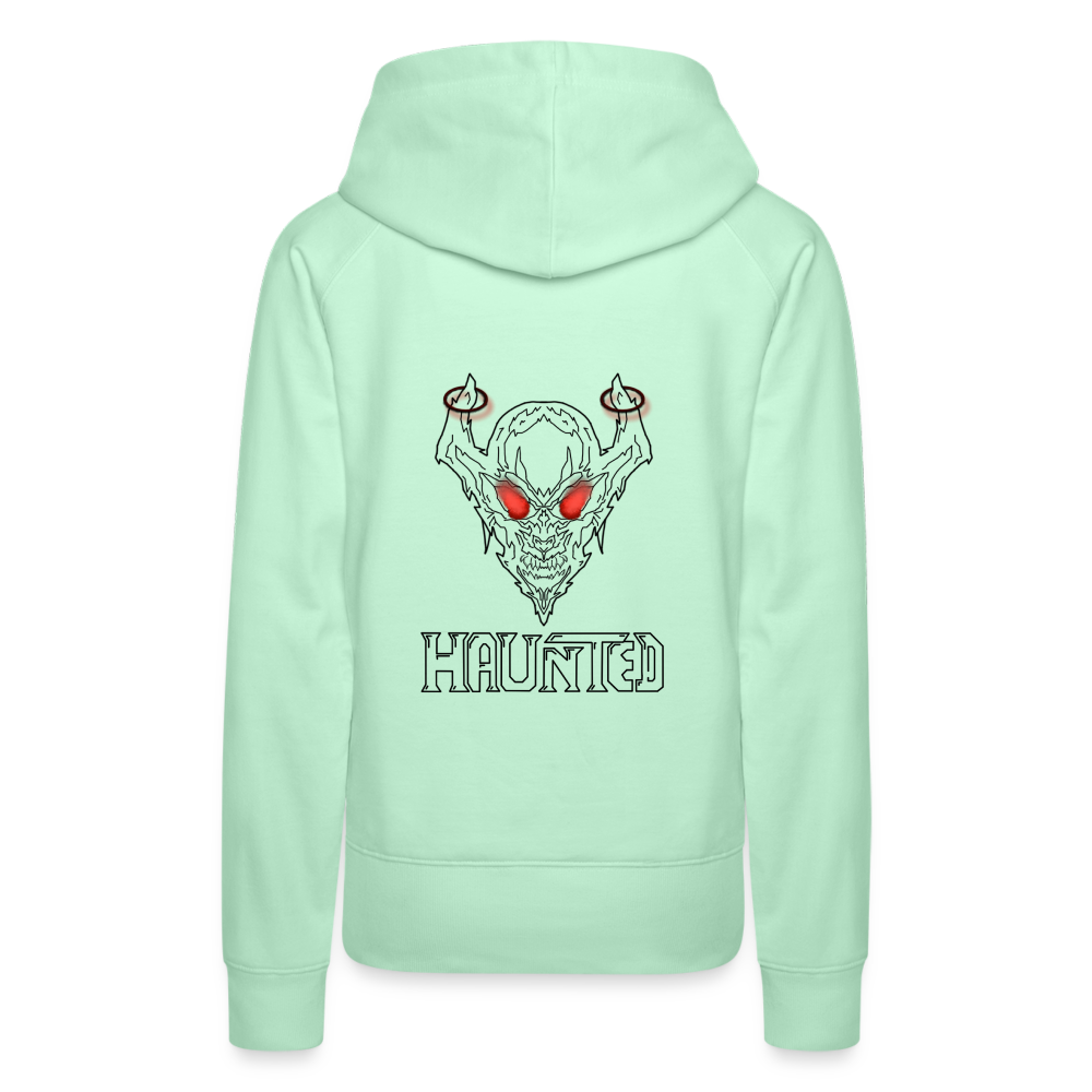 Women Hoodie Deamon White - helles Mintgrün
