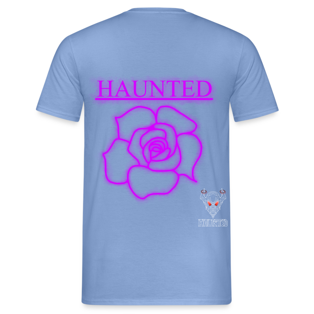 Men T-Shirt Pink Neon Rose - carolina blue