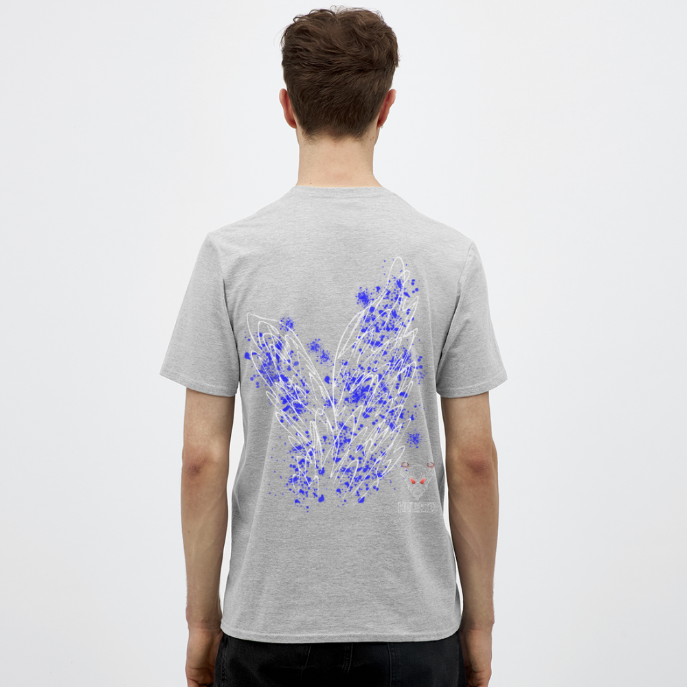 Men T-Shirt Blue Wings - Grau meliert