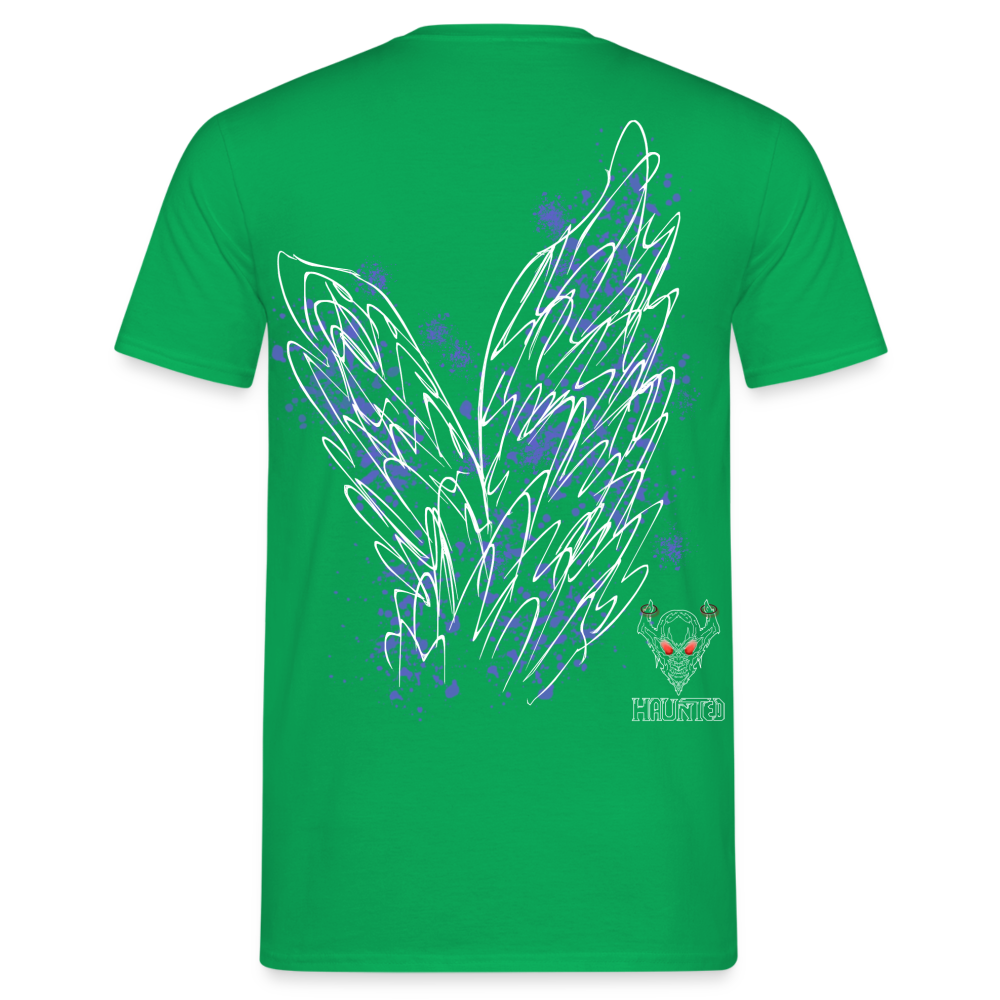 Men T-Shirt Light Blue Wings - Kelly Green