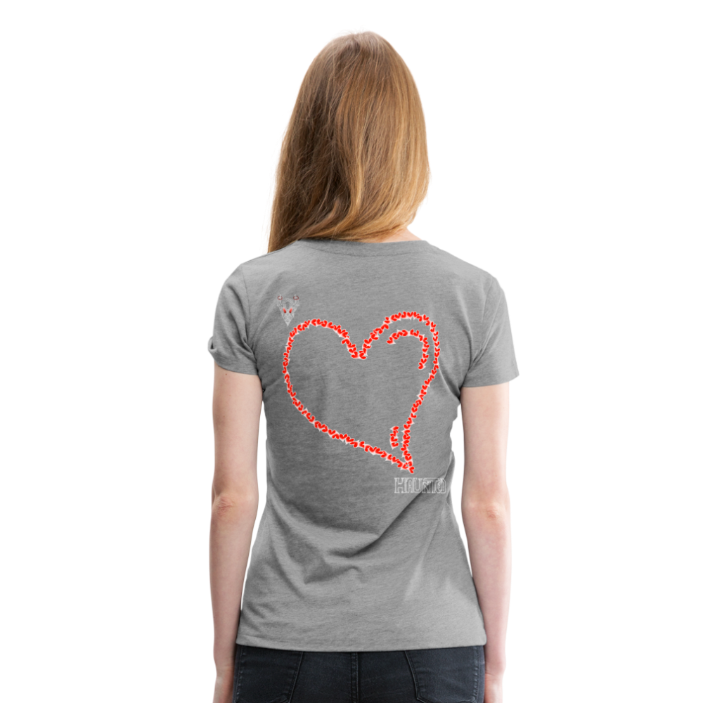 Woman T-Shirt Hearts Light - Grau meliert