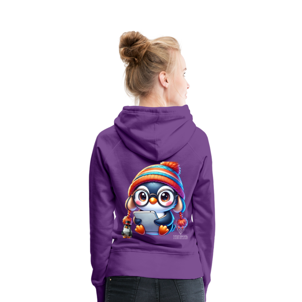 Women Hoodie KasPenguin with Pad - Purple