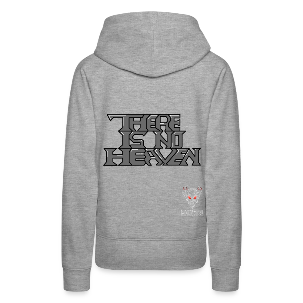 Woman Hoodie There Is No Heaven Text - Grau meliert