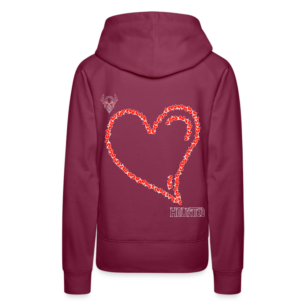 Woman Hoodie Hearts Light - Bordeaux