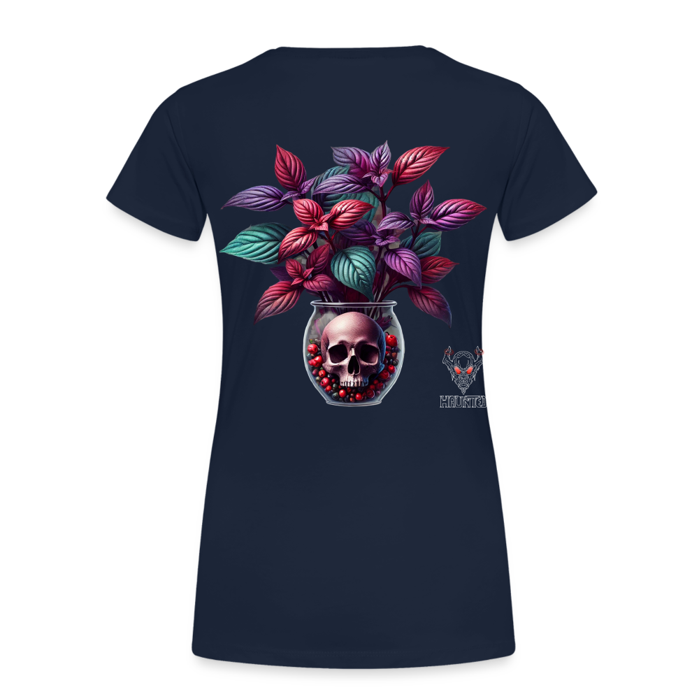 Woman T-Shirt Skull Bloom Vase - Navy