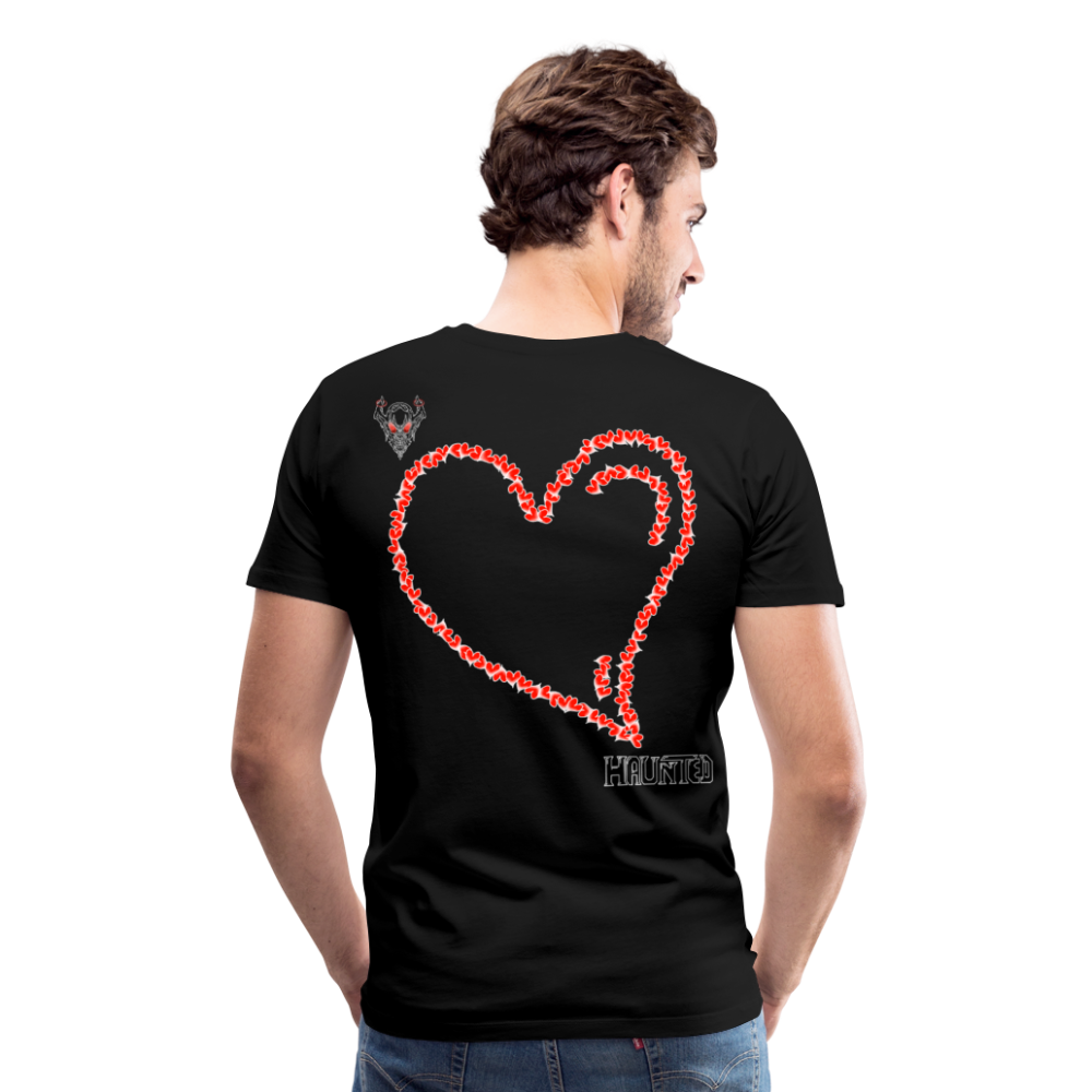 Man T-Shirt Hearts Light - Schwarz