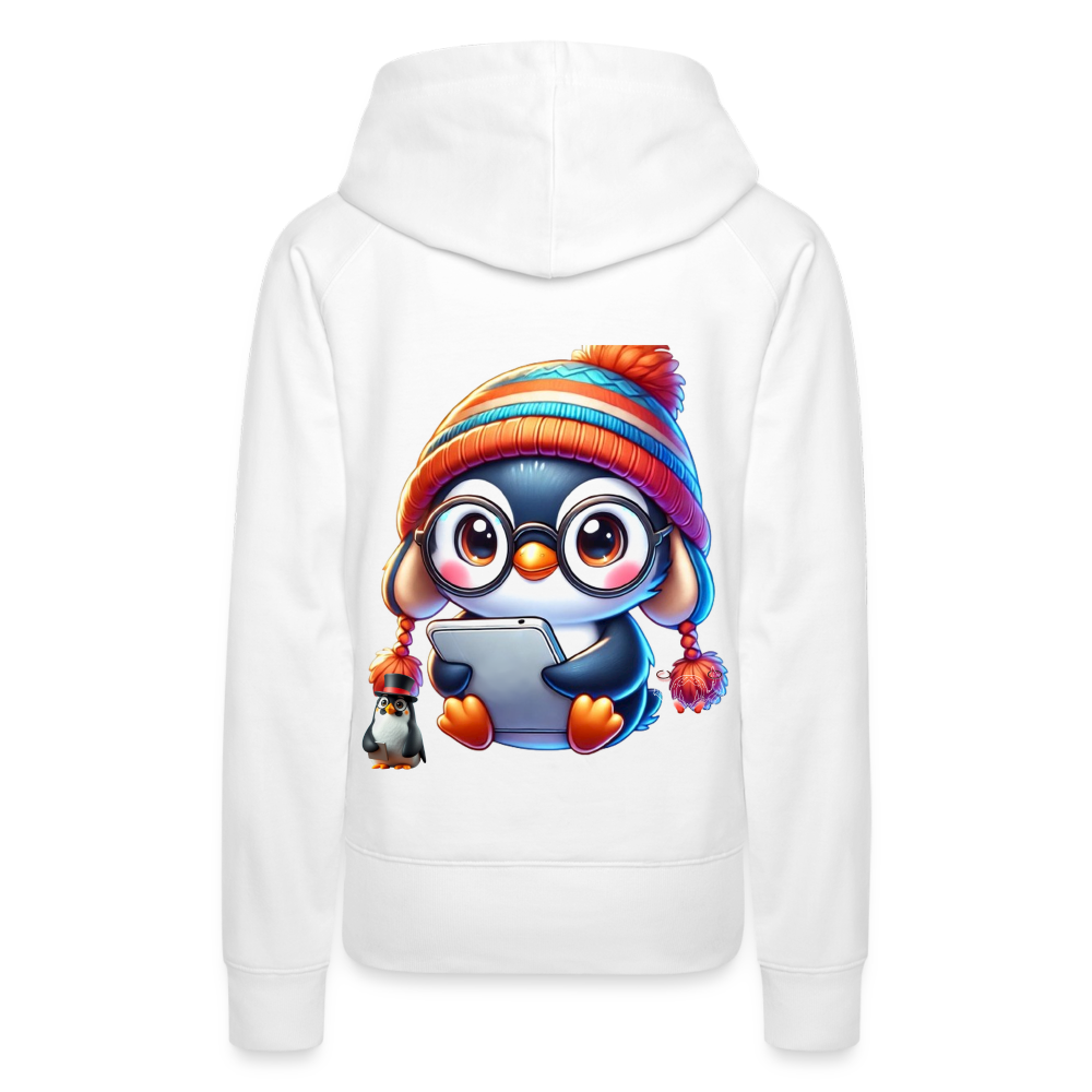 Women Hoodie KasPenguin with Pad - Weiß