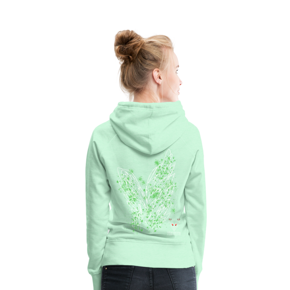 Women Hoodie Light Green Wings - helles Mintgrün
