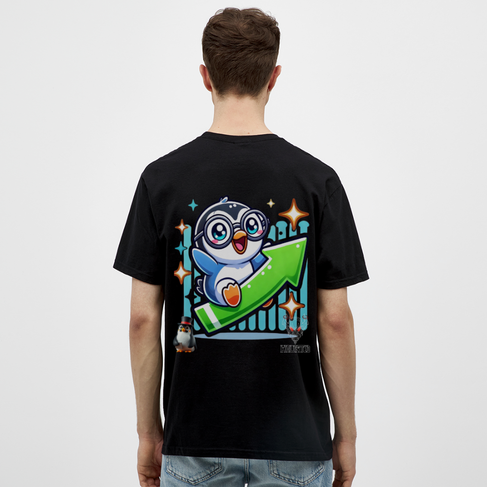 Men T-Shirt KasPenguin Riding the Trend - Schwarz