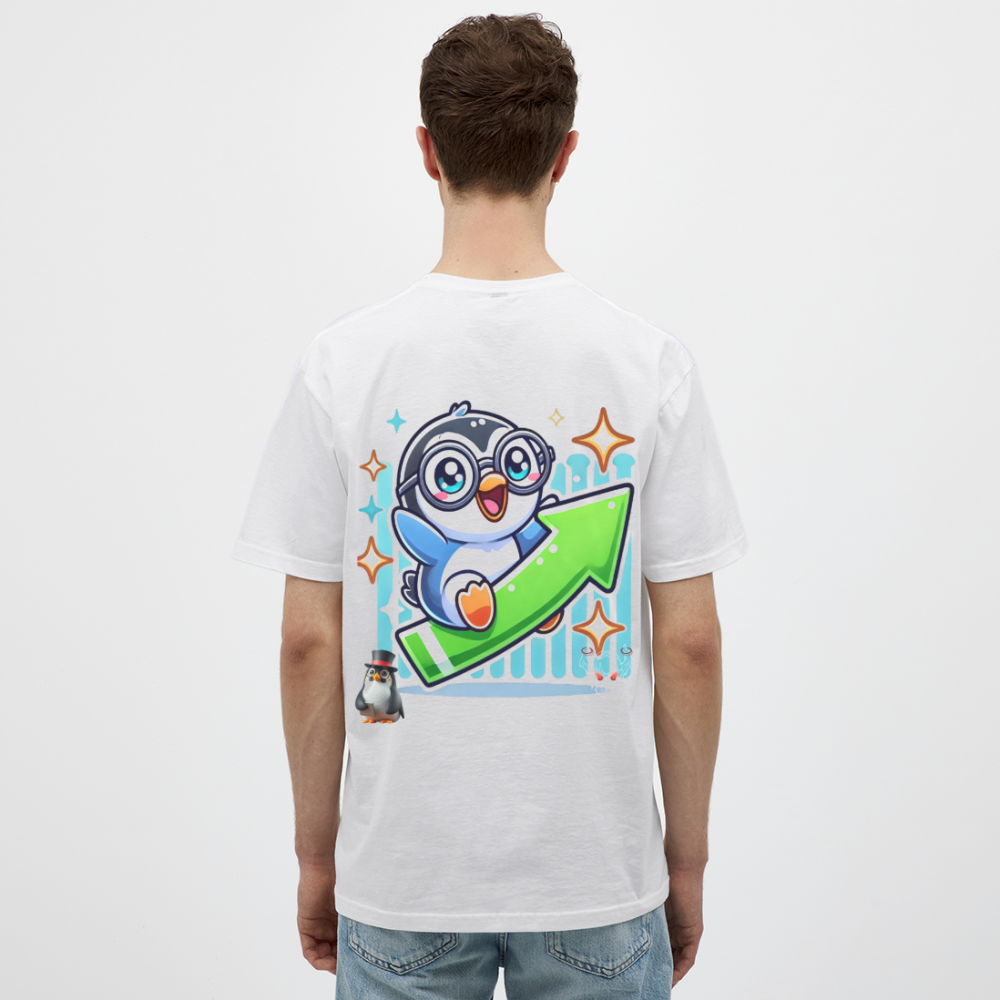 Men T-Shirt KasPenguin Riding the Trend - Weiß