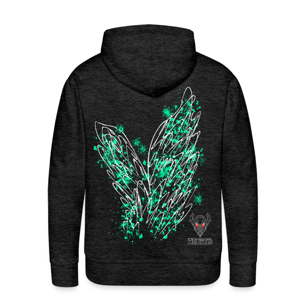 Men Hoodie Turquoise Wings - Anthrazit
