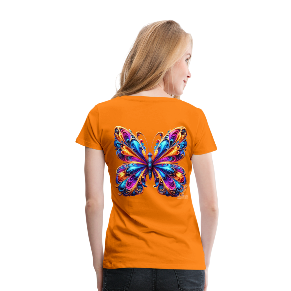 Woman T-Shirt Vibrant Butterfly Elegance - Orange