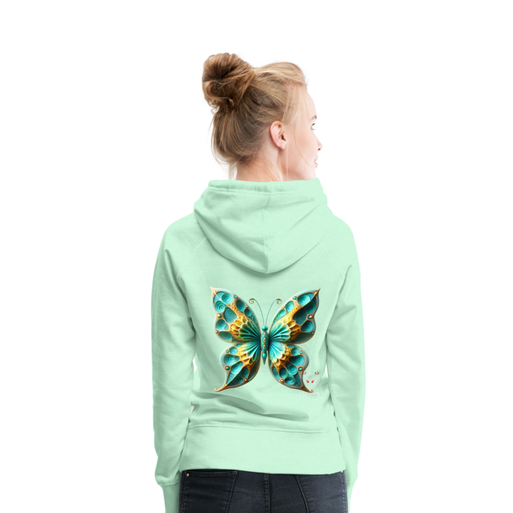 Woman Hoodie Aqua Wing Symphony - helles Mintgrün