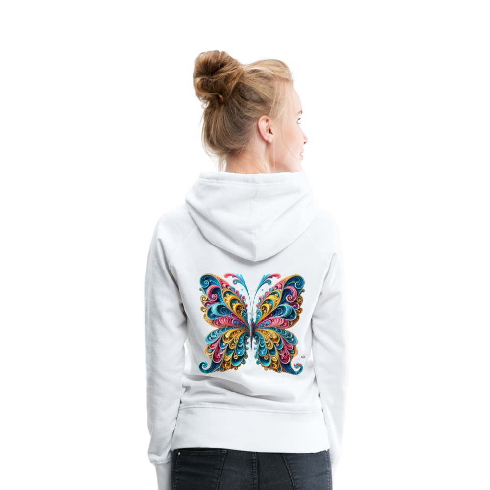 Woman Hoodie Whimsical Butterfly Harmony - Weiß