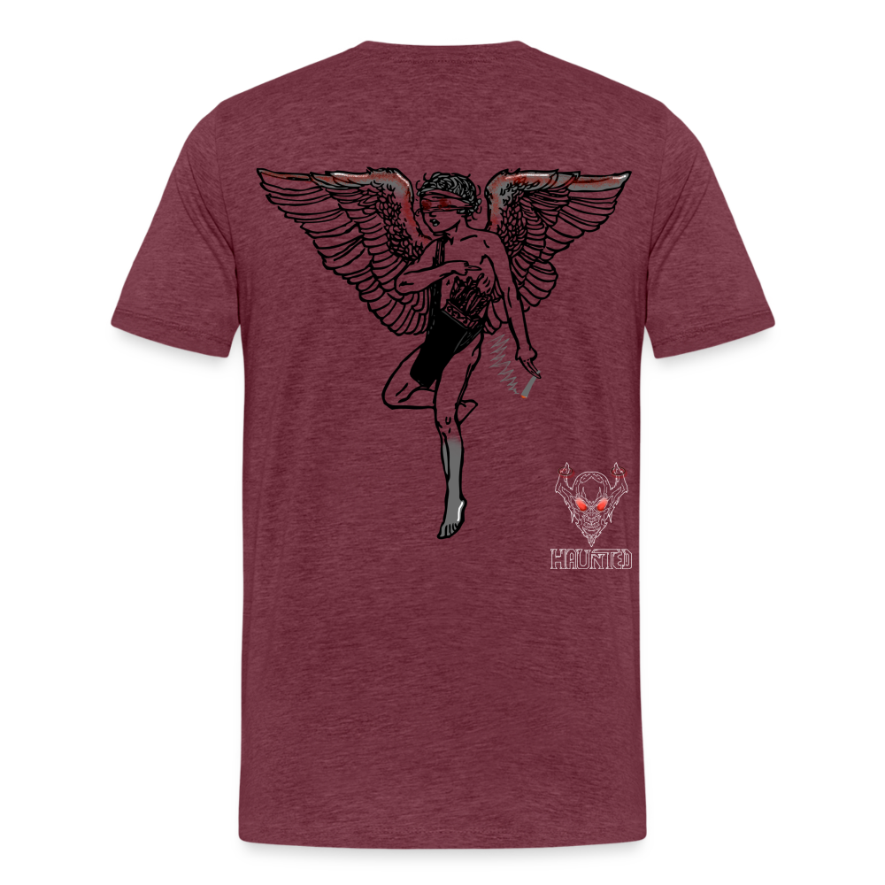 Men T-Shirt Angel bloody - Bordeauxrot meliert