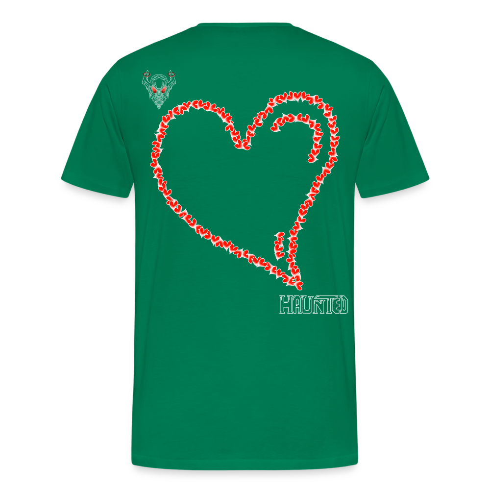 Man T-Shirt Hearts Light - Kelly Green