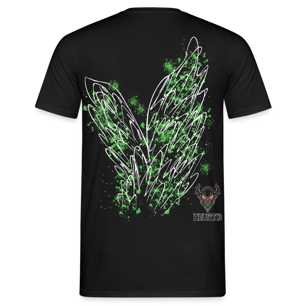 Men T-Shirt Light Green Wings - Schwarz
