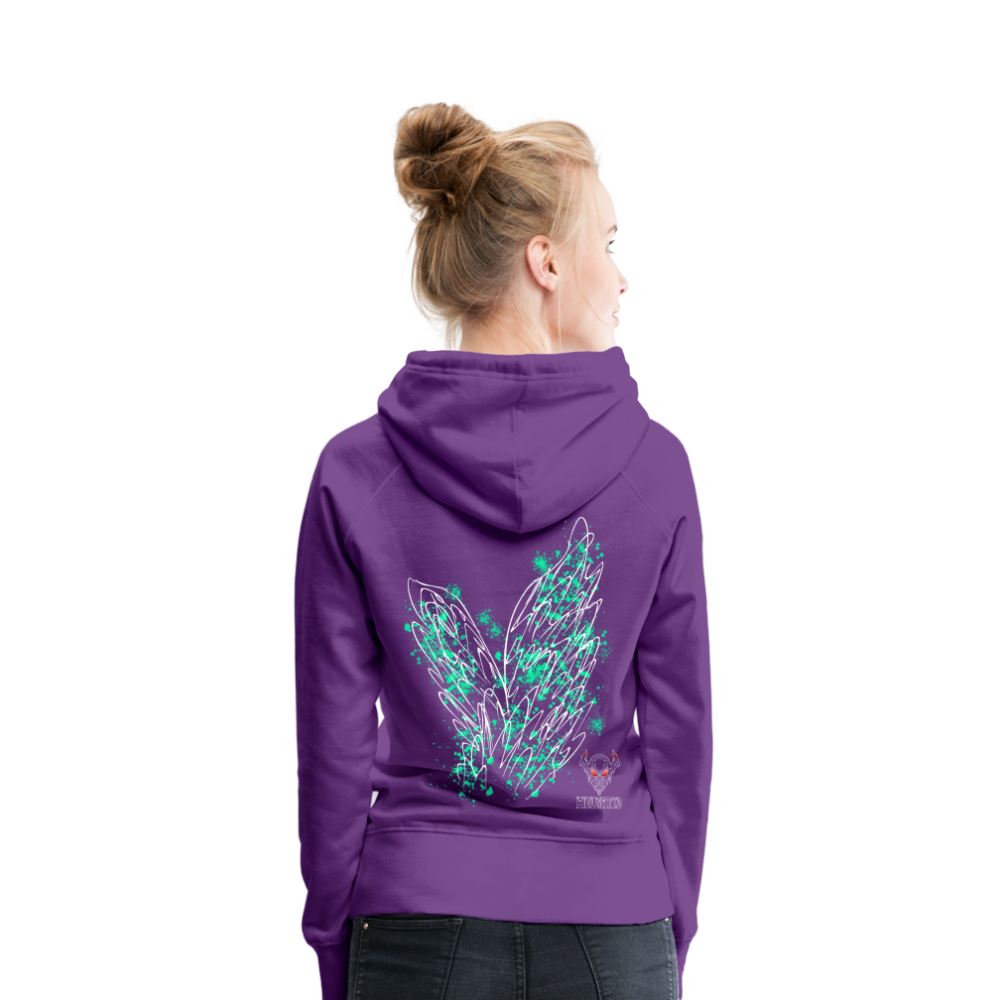 Women Hoodie Turquoise Wings - Purple